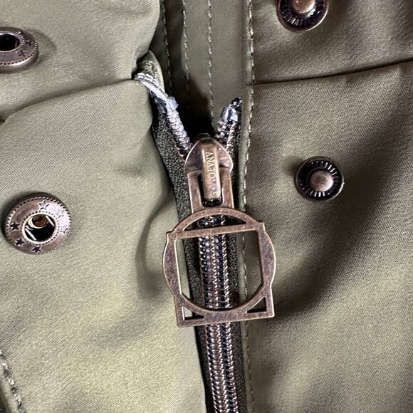 Anatomie Nariah Hybrid Utility Cargo Jacket Size Large Moss Green Belted Travel - Picture 11 of 13